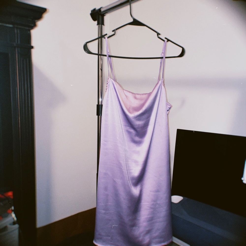 Lavender satin dress